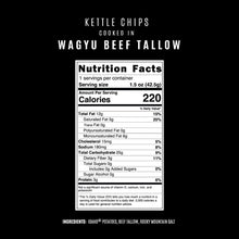 Wagyu Beef Tallow Kettle Chips 1.5 oz Bags - 12 Pack