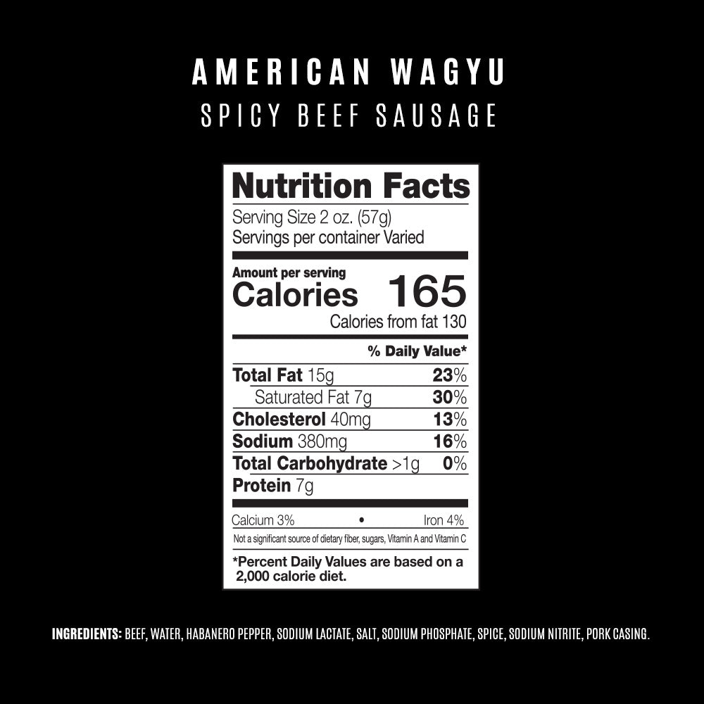 Wagyu Smoked Spicy Beef Sausage