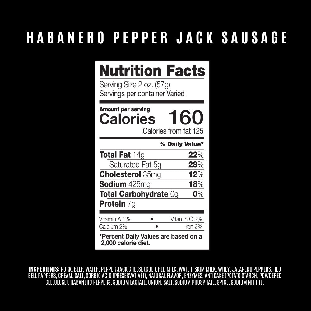 Smoked Habanero Pepper Jack Hot Sausage